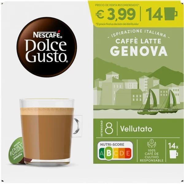 Café con leche Genova DOLCE GUSTO, caja 14 capsulas - 14 ud - Imagen del producto en Findit