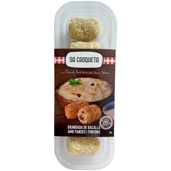 Croqueta de bacalao, pasas y piñones SA CROQUETA, bandeja 168 g - 1 ud - Imagen del producto en Findit