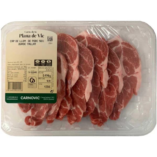 Cabeza de lomo Duroc PLANA DE VIC, bandeja aprox. 320 g - 0.32 kg - Imagen del producto en Findit