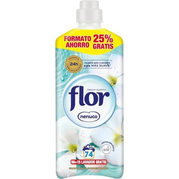 Suavizante concentrado nenuco FLOR, botella 59+15 dosis - 1 ud - Imagen del producto en Findit