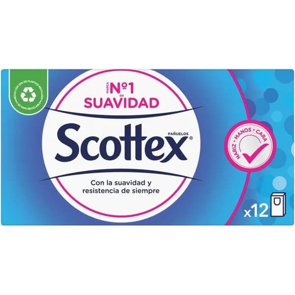 Pañuelos de papel SCOTTEX, paquete 12 uds - 12 ud - Imagen del producto en Findit