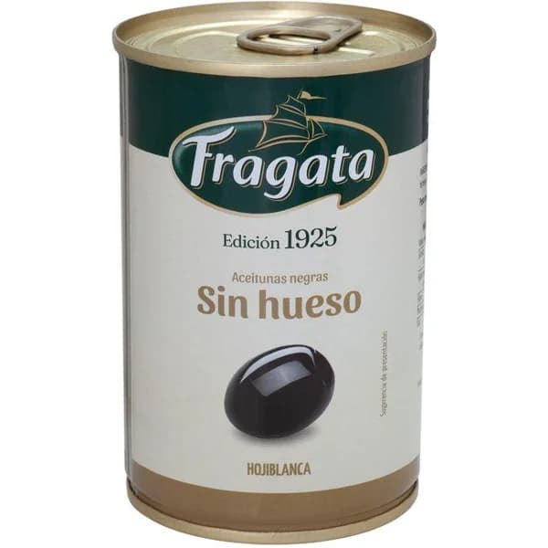 Aceitunas negras sin hueso FRAGATA, lata 120 g - 0.12 kg - Imagen del producto en Findit
