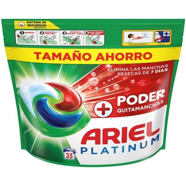 Detergente cápsula ARIEL Extra Poder Quitamanchas 35 dosis - 35 ud - Imagen del producto en Findit