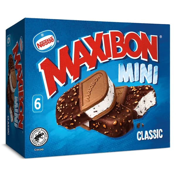 Helado sandwich mini clásico de nata 6 unidades Nestlé Maxibon caja 324 g - 0.32 kg - Imagen del producto en Findit