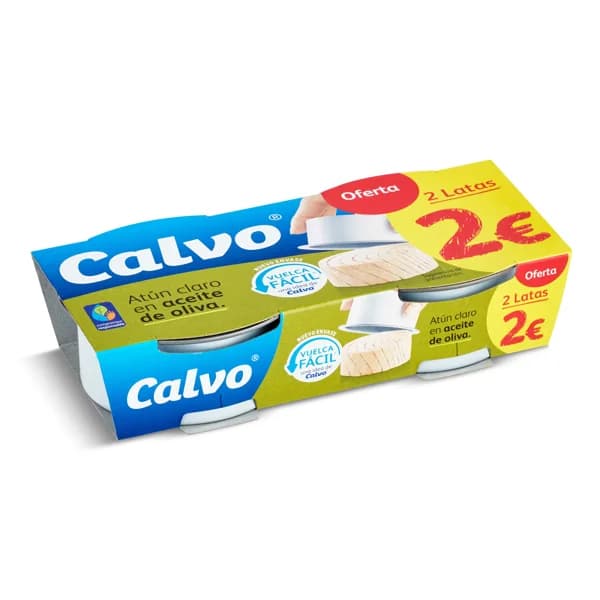 Atún claro en aceite de oliva Calvo pack 2 x 52 g - 0.1 kg - Imagen del producto en Findit