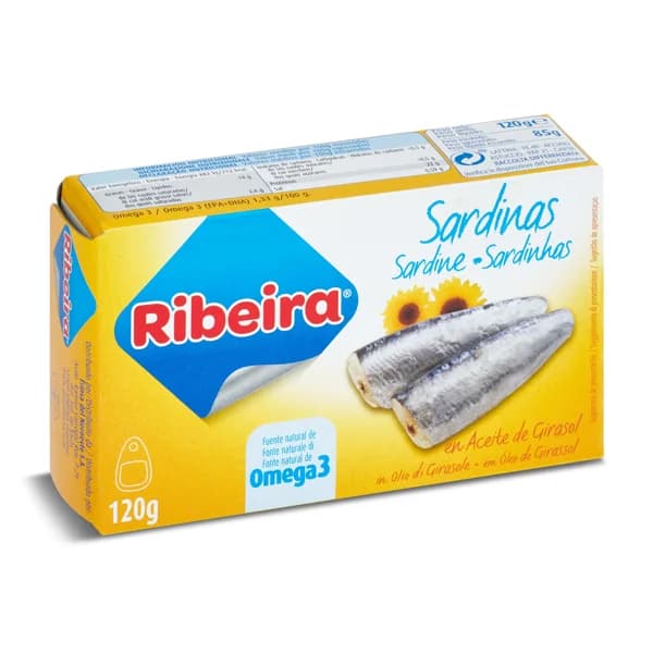 Sardinas en aceite vegetal Ribeira lata 85 g - 0.09 kg - Imagen del producto en Findit