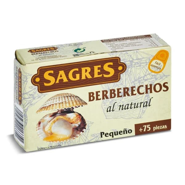Berberechos al natural Sagres lata 58 g - 0.06 kg - Imagen del producto en Findit