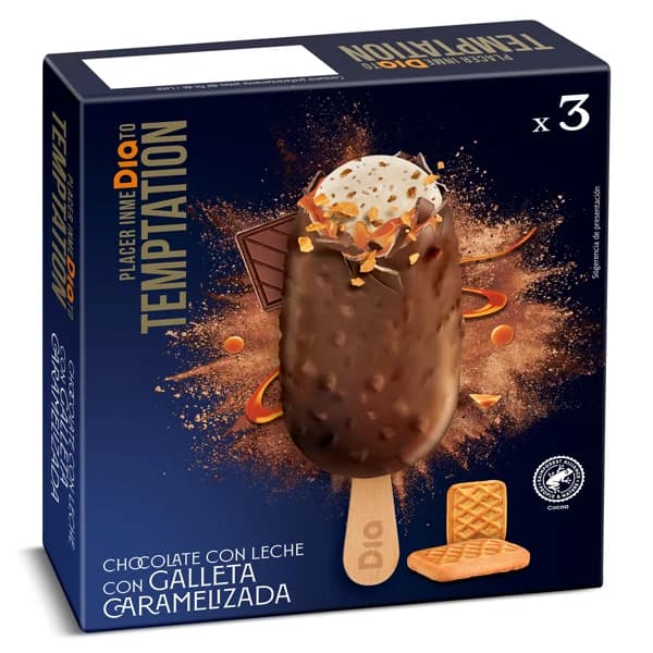 Helado bombón galleta y caramelo Temptation de Dia estuche 213 g - 0.21 kg - Imagen del producto en Findit