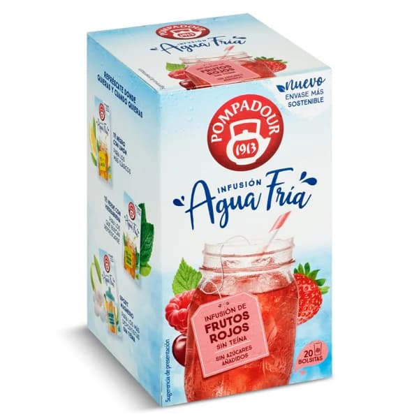 Infusión de frutos rojos agua fría Pompadour caja 20 unidades - 19.64 ud - Imagen del producto en Findit
