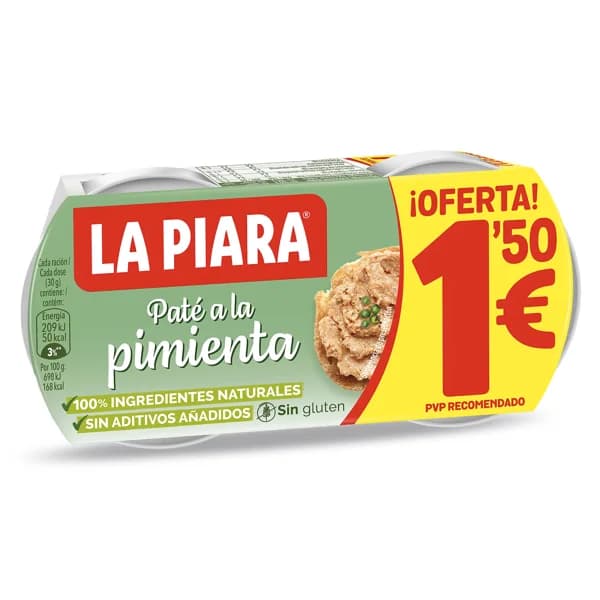 Paté a la pimienta La piara pack 2 x 75 g - 0.15 ud - Imagen del producto en Findit