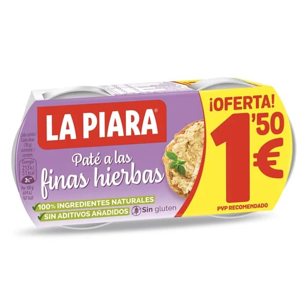 Paté a las finas hierbas La piara pack 2 x 75 g - 0.15 ud - Imagen del producto en Findit