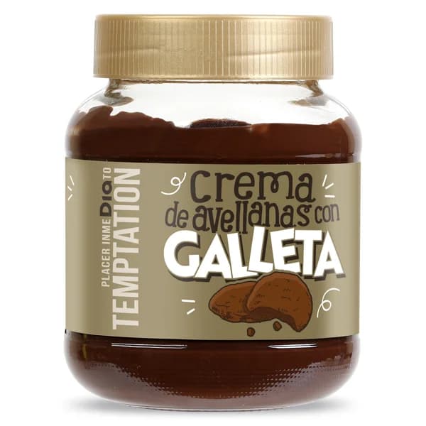Crema de avellanas y cacao con galleta Temptation de Dia frasco 350 g - 0.35 kg - Imagen del producto en Findit