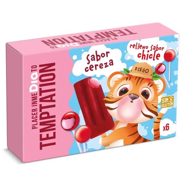 Helado sabor cereza relleno 6 unidades Temptation de Dia caja 300 g - 0.3 ud - Imagen del producto en Findit