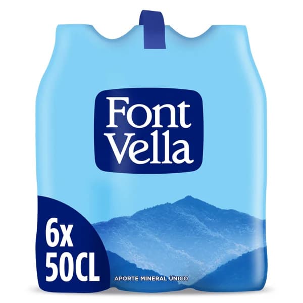 Agua mineral natural Font Vella pack 6 x 50 cl - 3 l - Imagen del producto en Findit