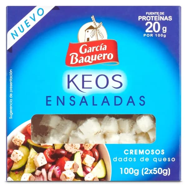 Queso en dados para ensaladas García Baquero tarrina 2 x 50 g - 0.1 kg - Imagen del producto en Findit