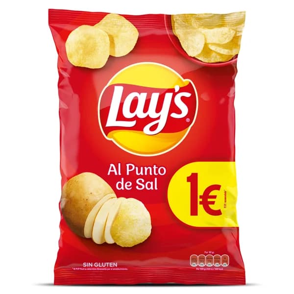 Patatas fritas al punto de sal Lay's bolsa 80 g - 1 ud - Imagen del producto en Findit