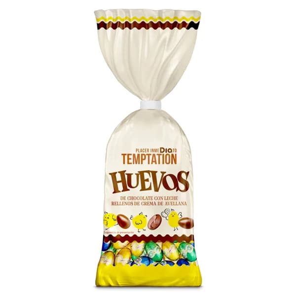 Huevos de chocolate con leche rellenos Temptation de Dia bolsa 180 g - 1 ud - Imagen del producto en Findit