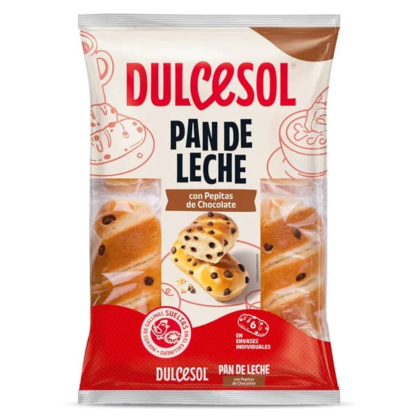 Pan de leche con pepitas de chocolate Dulcesol bolsa 270 g - 0.24 kg - Imagen del producto en Findit