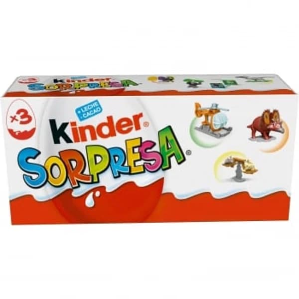 Huevo de chocolate con sorpresa minions Kinder Sorpresa sin gluten 3 ud. - 0.06 kg - Imagen del producto en Findit