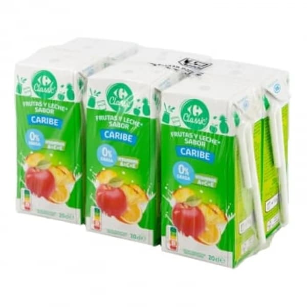 Zumo de frutas y leche Carrefour Classic sabor caribe pack de 6 briks de 20 cl. - 1.2 l - Imagen del producto en Findit