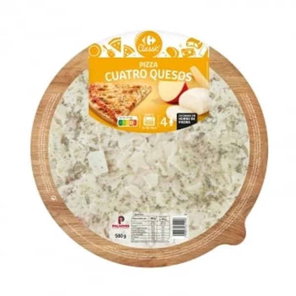Pizza cuatro quesos Carrefour Classic' 580 g. - 0.58 kg - Imagen del producto en Findit