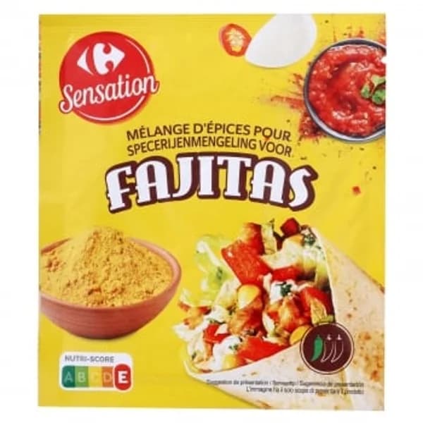 Sazonador para fajitas Sensation Carrefour 30 g. - 0.03 kg - Imagen del producto en Findit