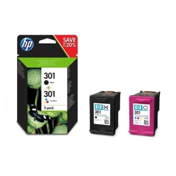 Cartucho de Tinta HP 301 N9J72AE Pack - Negro/Tricolor - 1 ud - Imagen del producto en Findit