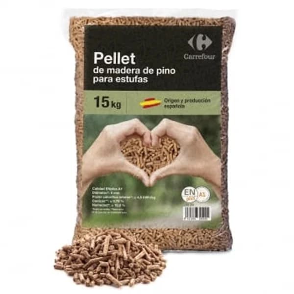Pellet Madera ENPlus A1 15 Kg, Carrefour - 15 kg - Imagen del producto en Findit