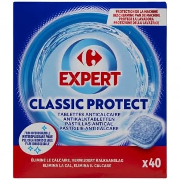 Antical para lavadora en pastillas classic protect Expert Carrefour 40 ud. - 40.63 ud - Imagen del producto en Findit