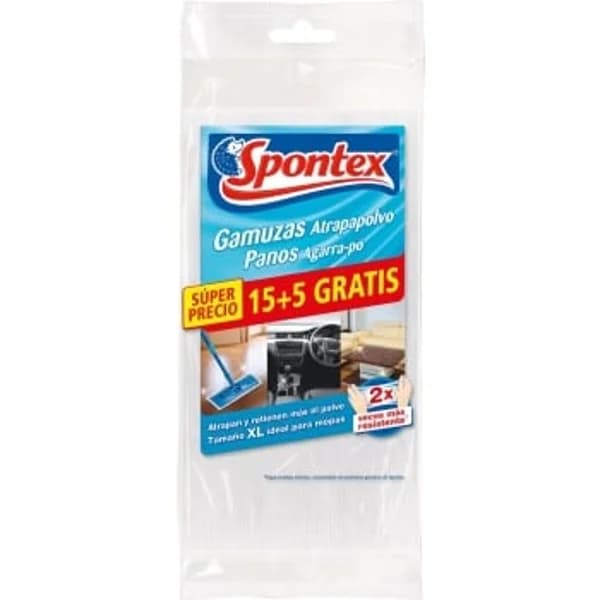 15 Gamuzas Desechables SPONTEX Atrapapolvo - 14.97 ud - Imagen del producto en Findit