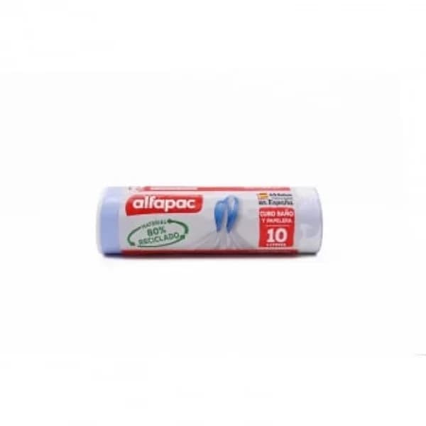 Bolsas de Basura Autocierre 80% reciclado 10L 15 ud ALFAPAC - Blanco - 14.55 ud - Imagen del producto en Findit