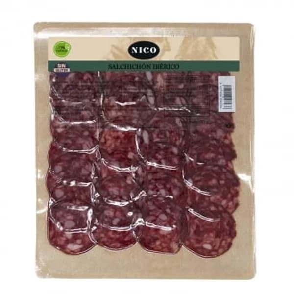Salchichón ibérico en lonchas Nico sin gluten 90 g - 0.09 kg - Imagen del producto en Findit