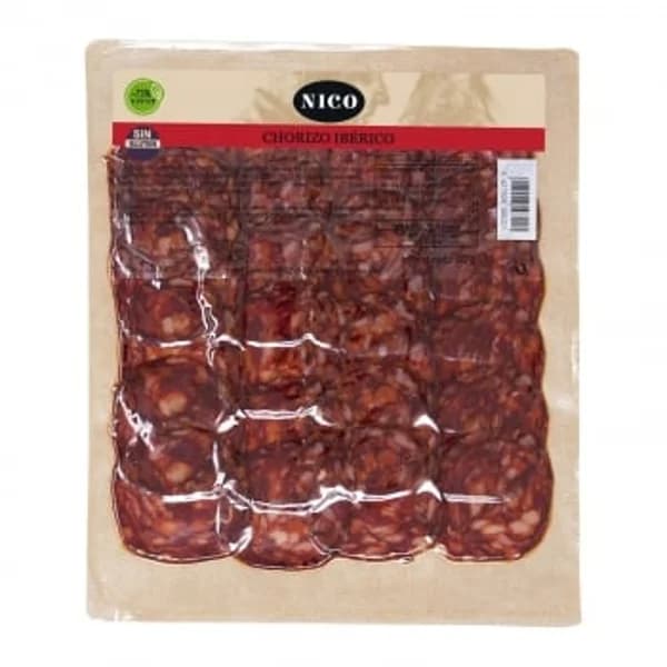Chorizo ibérico en lonchas Nico sin gluten 90 g - 0.09 kg - Imagen del producto en Findit