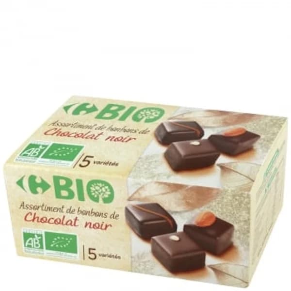 Bombones de chocolate negro surtidos ecológicos Carrefour Bio 175 g. - 0.18 kg - Imagen del producto en Findit