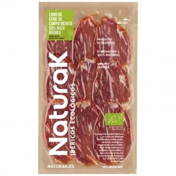 Lomo de cebo de campo ibérico 50% raza ibérica ecológico Naturak 70 g. - 0.07 kg - Imagen del producto en Findit