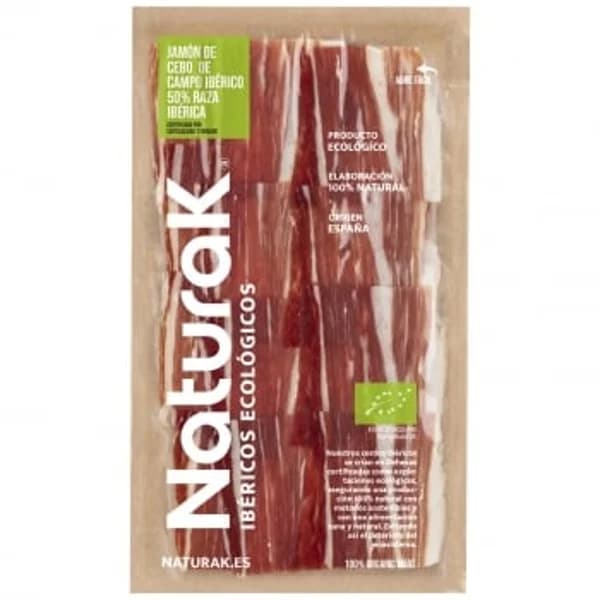 Jamón de cebo de campo ibérico 50% raza ibérica ecológica Naturak 70 g. - 0.07 kg - Imagen del producto en Findit