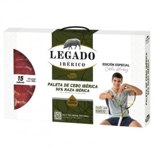 Maletín de paleta de cebo ibérico 50% raza ibérica en lonchas El Pozo sin gluten y sin lactosa 15 sobres de 55 g - 0.75 kg - Imagen del producto en Findit