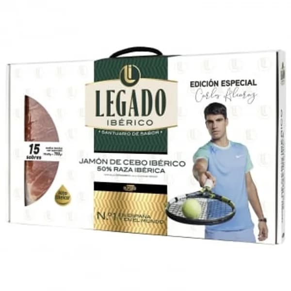 Maletín de Jamón de Cebo Ibérico 50% Raza Ibérica en lonchas El Pozo sin gluten y sin lactosa 15 sobres de 50 g - 0.75 kg - Imagen del producto en Findit