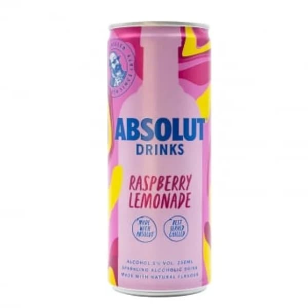 Vodka Absolut raspberri lemonade lata 25 cl. - 0.25 l - Imagen del producto en Findit
