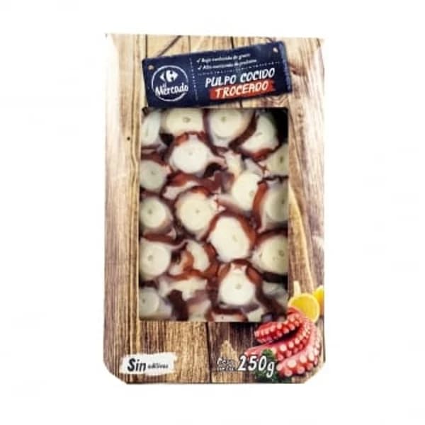 Pulpo cocido troceado Carrefour El Mercado 250 g - 0.25 kg - Imagen del producto en Findit