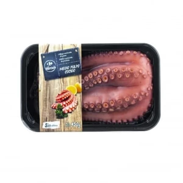 Medio pulpo cocido Carrefour El Mercado 450 g - 0.45 kg - Imagen del producto en Findit