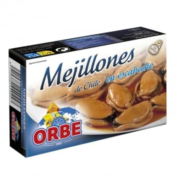Mejillones de Chile en escabeche Orbe 69 g. - 0.07 kg - Imagen del producto en Findit
