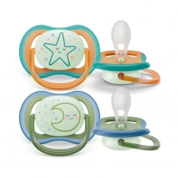 Chupete de silicona anatómico 18+ Ultra Air Nighttime Philips Avent 2 ud. - 2 ud - Imagen del producto en Findit