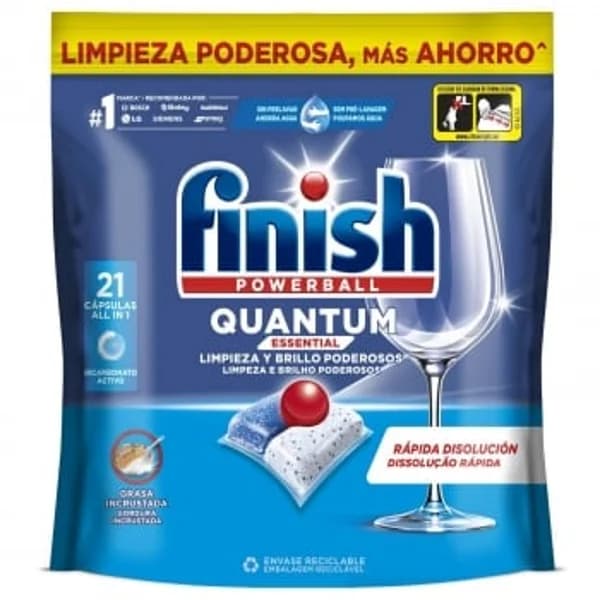 Lavavajillas a máquina en pastillas essential Quantum Finish 21 ud. - 20.75 ud - Imagen del producto en Findit