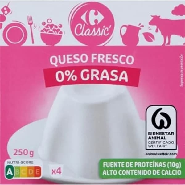Queso fresco Carrefour Classic 250 g - 0.25 kg - Imagen del producto en Findit