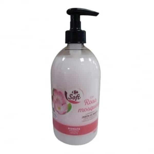 Jabón manos rosa mosqueta Soft Carrefour 500 ml. - 0.49 l - Imagen del producto en Findit