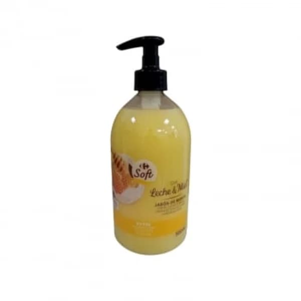 Jabón de manos leche y miel Soft Carrefour 500 ml. - 0.49 l - Imagen del producto en Findit