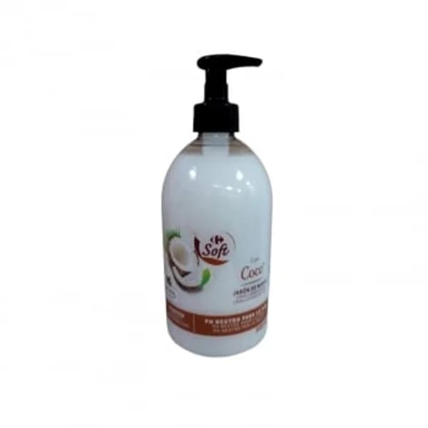 Jabón de manos coco Soft Carrefour 500 ml. - 0.49 l - Imagen del producto en Findit