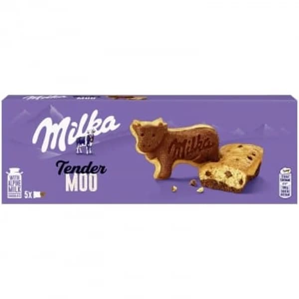Bizcocho con pepitas de chocolate con leche y con una capa de bizcocho con cacao Tender Moo Milka 140 g - 0.14 kg - Imagen del producto en Findit