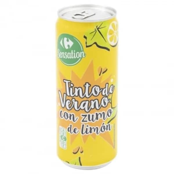 Tinto de verano Carrefour Sensation con zumo de limón lata 33 cl. - 0.33 l - Imagen del producto en Findit